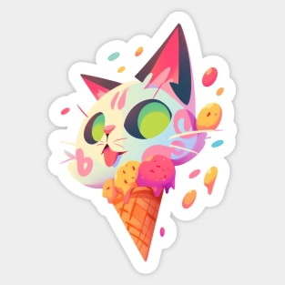 cat gelato - ice cream cat Sticker